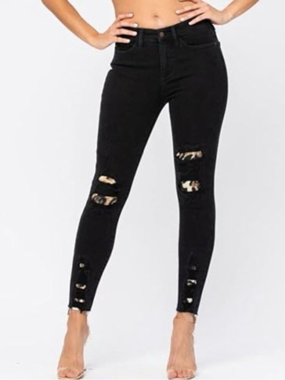 Judy Blue Black Distressed Skinny Jeans